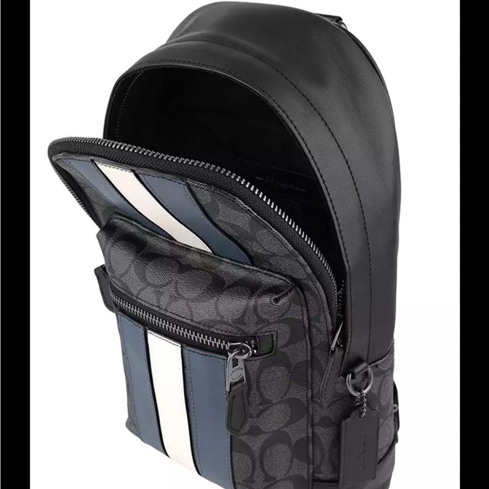 Used Coach Black and Blue Men's Backpack